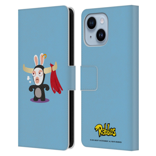 Rabbids Costumes Bull Leather Book Wallet Case Cover For Apple iPhone 14 Plus