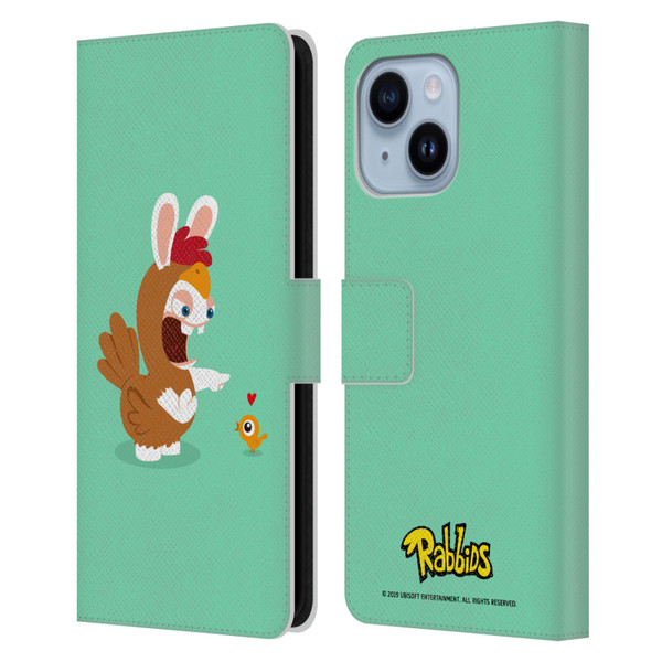 Rabbids Costumes Chicken Leather Book Wallet Case Cover For Apple iPhone 14 Plus