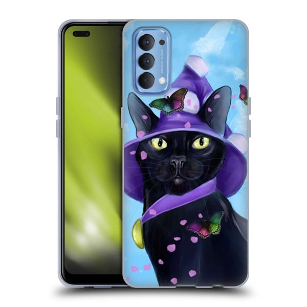 Ash Evans Black Cats Butterfly Sky Soft Gel Case for OPPO Reno 4 5G