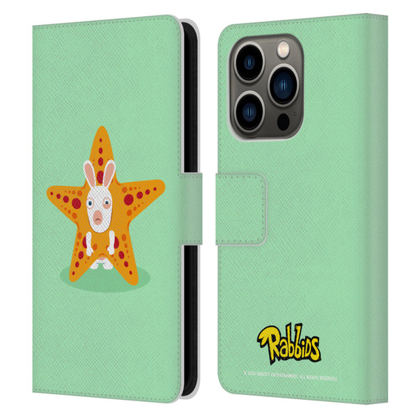 Rabbids Costumes Starfish Leather Book Wallet Case Cover For Apple iPhone 14 Pro