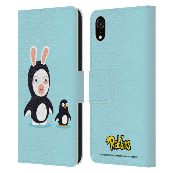 Rabbids Costumes Penguin Leather Book Wallet Case Cover For Apple iPhone XR