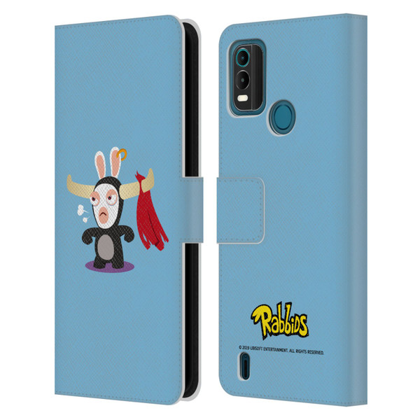 Rabbids Costumes Bull Leather Book Wallet Case Cover For Nokia G11 Plus