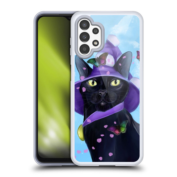 Ash Evans Black Cats Butterfly Sky Soft Gel Case for Samsung Galaxy A13 (2022)