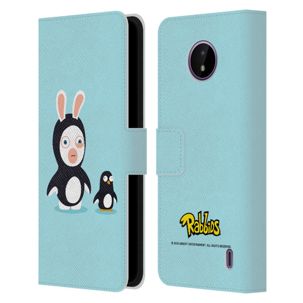 Rabbids Costumes Penguin Leather Book Wallet Case Cover For Nokia C10 / C20