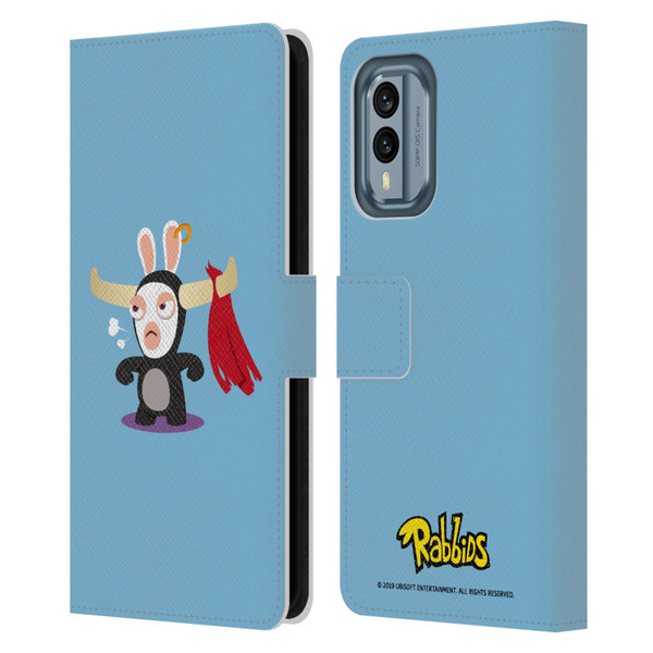 Rabbids Costumes Bull Leather Book Wallet Case Cover For Nokia X30