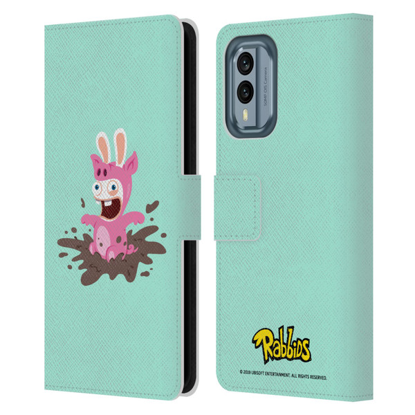 Rabbids Costumes Pig Leather Book Wallet Case Cover For Nokia X30