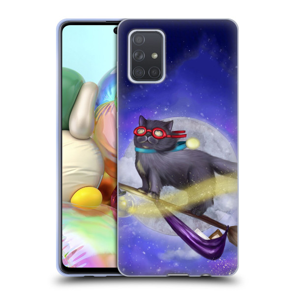 Ash Evans Black Cats Night Fly Soft Gel Case for Samsung Galaxy A71 (2019)