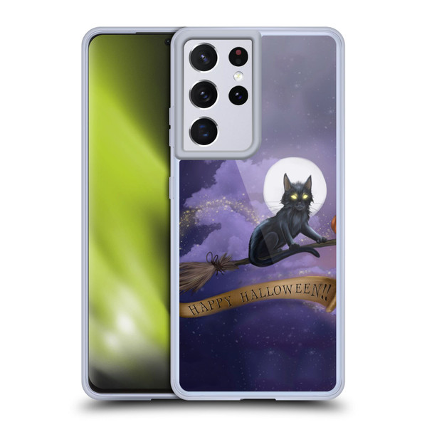 Ash Evans Black Cats Happy Halloween Soft Gel Case for Samsung Galaxy S21 Ultra 5G