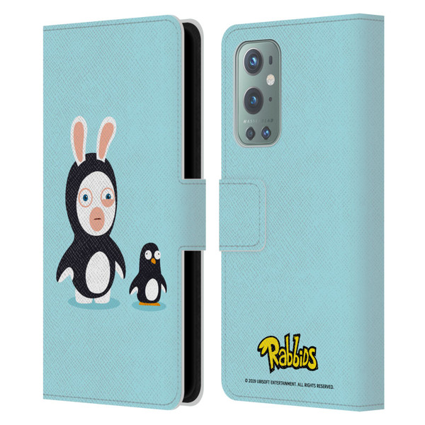 Rabbids Costumes Penguin Leather Book Wallet Case Cover For OnePlus 9