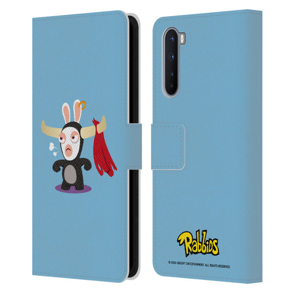 Rabbids Costumes Bull Leather Book Wallet Case Cover For OnePlus Nord 5G