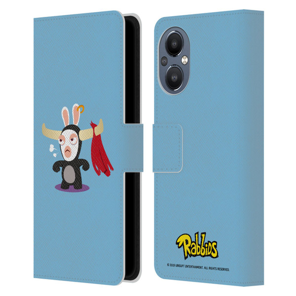 Rabbids Costumes Bull Leather Book Wallet Case Cover For OnePlus Nord N20 5G