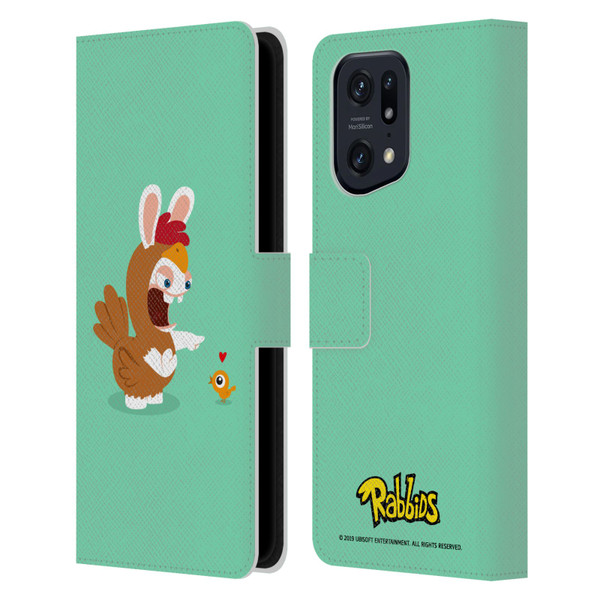 Rabbids Costumes Chicken Leather Book Wallet Case Cover For OPPO Find X5 Pro