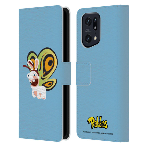 Rabbids Costumes Butterfly Leather Book Wallet Case Cover For OPPO Find X5 Pro