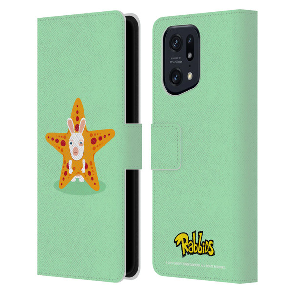Rabbids Costumes Starfish Leather Book Wallet Case Cover For OPPO Find X5 Pro