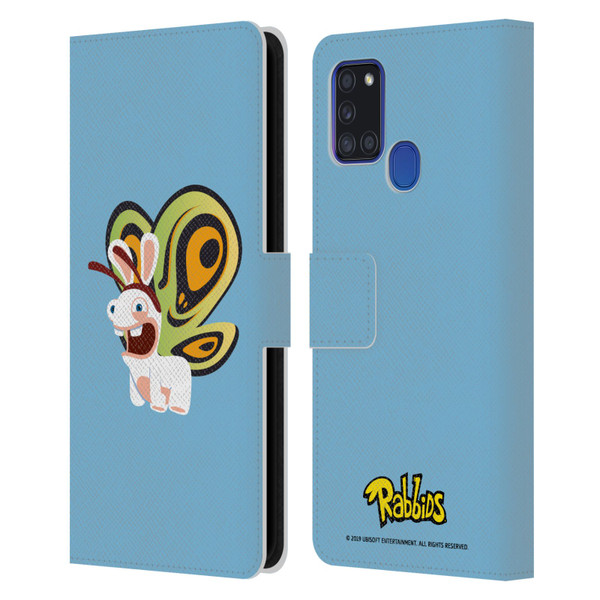 Rabbids Costumes Butterfly Leather Book Wallet Case Cover For Samsung Galaxy A21s (2020)