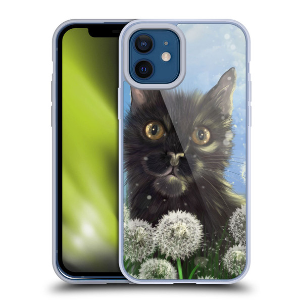 Ash Evans Black Cats 2 Dandelions Soft Gel Case for Apple iPhone 12 / iPhone 12 Pro