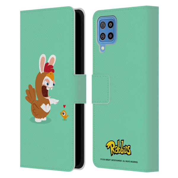 Rabbids Costumes Chicken Leather Book Wallet Case Cover For Samsung Galaxy F22 (2021)