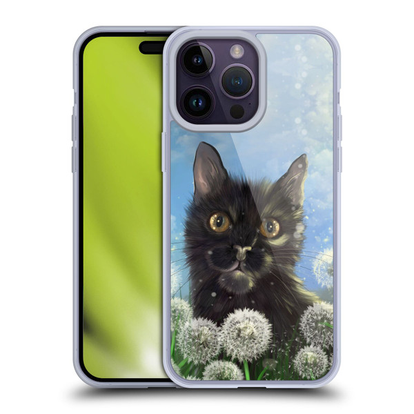 Ash Evans Black Cats 2 Dandelions Soft Gel Case for Apple iPhone 14 Pro Max