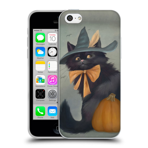 Ash Evans Black Cats 2 Halloween Pumpkin Soft Gel Case for Apple iPhone 5c