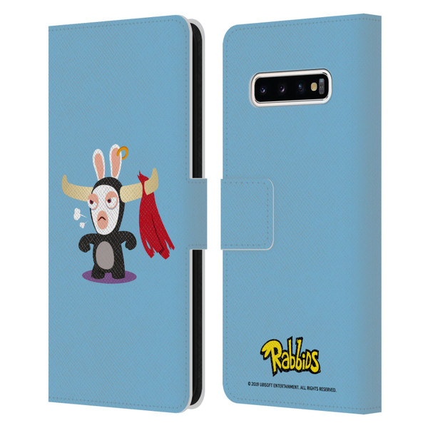 Rabbids Costumes Bull Leather Book Wallet Case Cover For Samsung Galaxy S10+ / S10 Plus