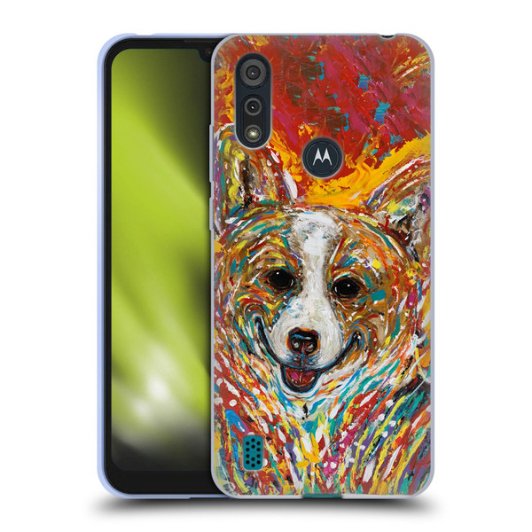 Mad Dog Art Gallery Dog 5 Corgi Soft Gel Case for Motorola Moto E6s (2020)