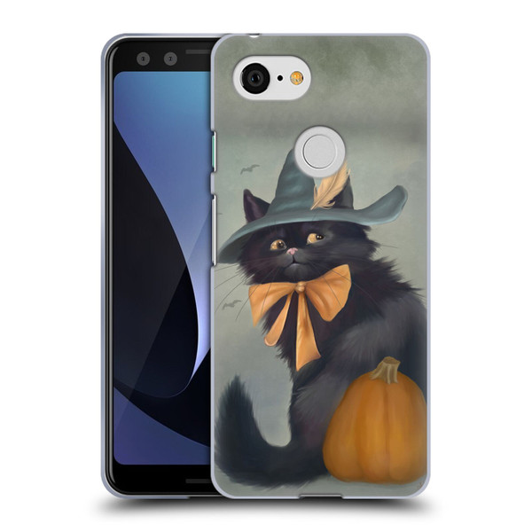 Ash Evans Black Cats 2 Halloween Pumpkin Soft Gel Case for Google Pixel 3