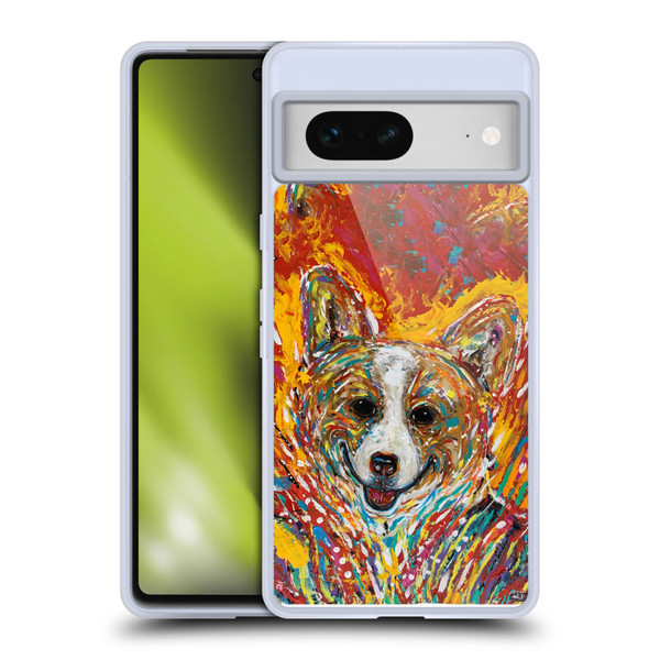 Mad Dog Art Gallery Dog 5 Corgi Soft Gel Case for Google Pixel 7