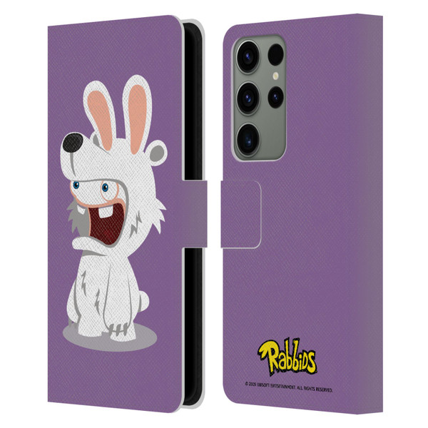 Rabbids Costumes Polar Bear Leather Book Wallet Case Cover For Samsung Galaxy S23 Ultra 5G