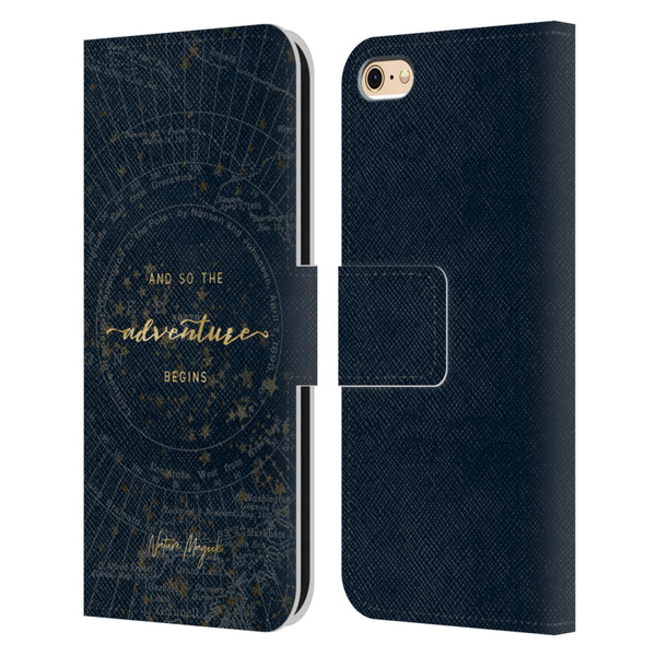 Nature Magick So The Adventure Begins Quote Star Map Leather Book Wallet Case Cover For Apple iPhone 6 / iPhone 6s