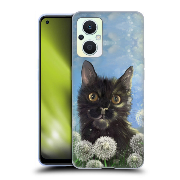 Ash Evans Black Cats 2 Dandelions Soft Gel Case for OPPO Reno8 Lite