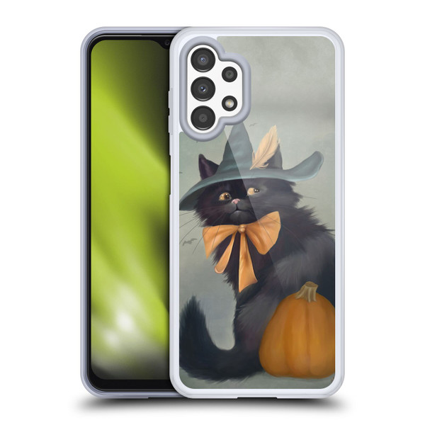 Ash Evans Black Cats 2 Halloween Pumpkin Soft Gel Case for Samsung Galaxy A13 (2022)