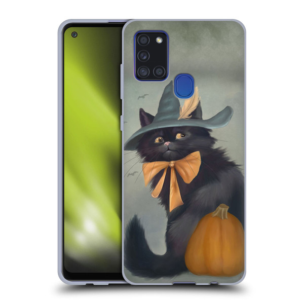 Ash Evans Black Cats 2 Halloween Pumpkin Soft Gel Case for Samsung Galaxy A21s (2020)