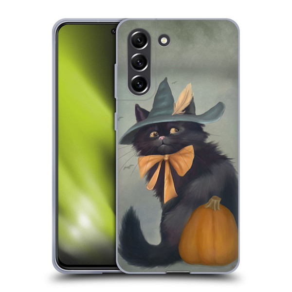 Ash Evans Black Cats 2 Halloween Pumpkin Soft Gel Case for Samsung Galaxy S21 FE 5G