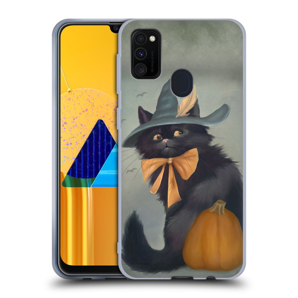 Ash Evans Black Cats 2 Halloween Pumpkin Soft Gel Case for Samsung Galaxy M30s (2019)/M21 (2020)
