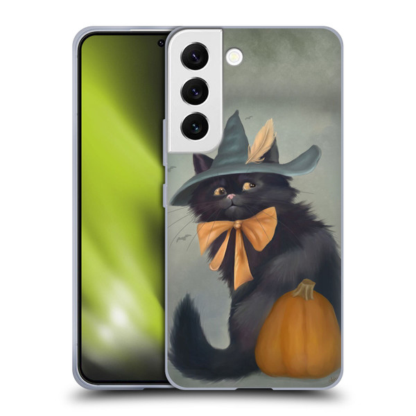 Ash Evans Black Cats 2 Halloween Pumpkin Soft Gel Case for Samsung Galaxy S22 5G