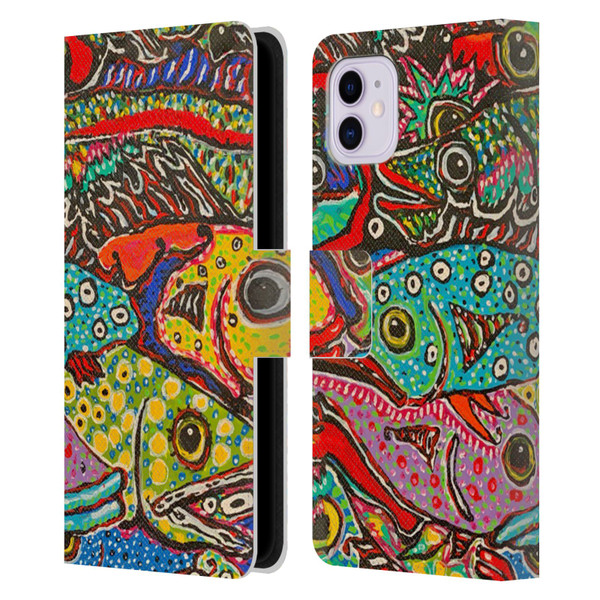 Mad Dog Art Gallery Assorted Designs Many Mad Fish Leather Book Wallet Case Cover For Apple iPhone 11