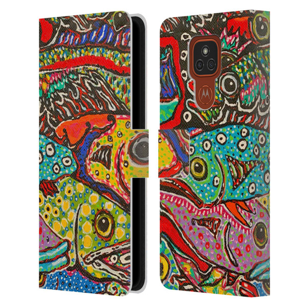Mad Dog Art Gallery Assorted Designs Many Mad Fish Leather Book Wallet Case Cover For Motorola Moto E7 Plus