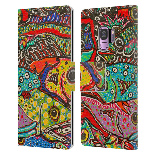 Mad Dog Art Gallery Assorted Designs Many Mad Fish Leather Book Wallet Case Cover For Samsung Galaxy S9