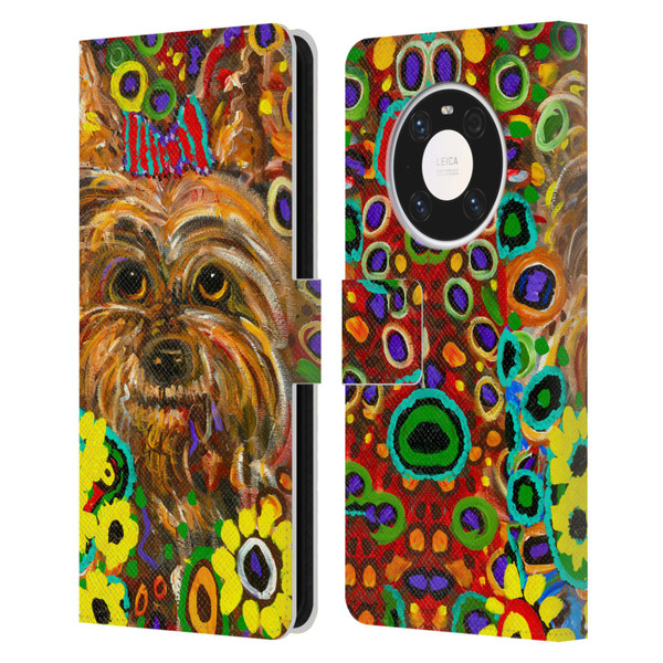 Mad Dog Art Gallery Dogs 2 Yorkie Leather Book Wallet Case Cover For Huawei Mate 40 Pro 5G