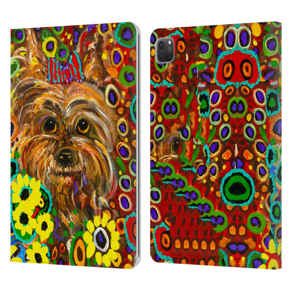 Mad Dog Art Gallery Dogs 2 Yorkie Leather Book Wallet Case Cover For Apple iPad Pro 11 2020 / 2021 / 2022