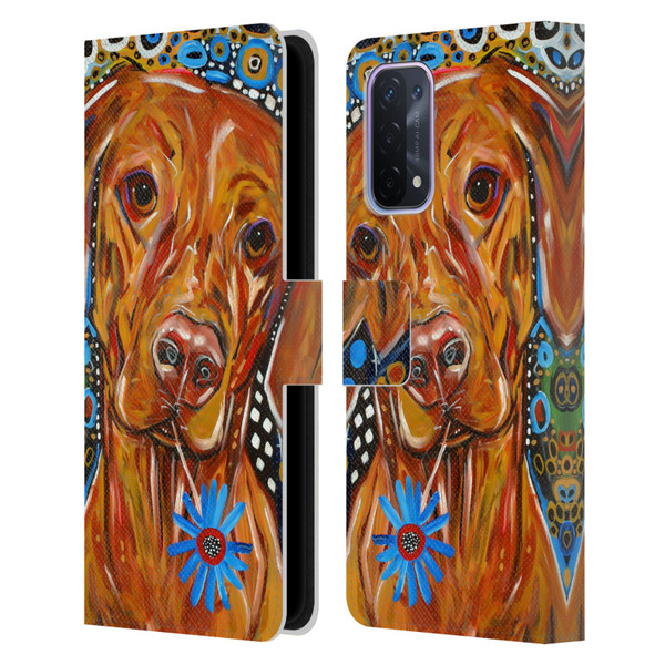 Mad Dog Art Gallery Dogs 2 Viszla Leather Book Wallet Case Cover For OPPO A54 5G