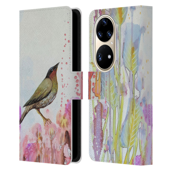 Sylvie Demers Birds 3 Dreamy Leather Book Wallet Case Cover For Huawei P50 Pro