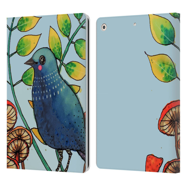 Sylvie Demers Birds 3 Teary Blue Leather Book Wallet Case Cover For Apple iPad 10.2 2019/2020/2021
