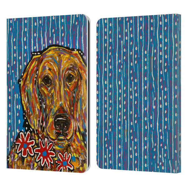 Mad Dog Art Gallery Dog 5 Golden Retriever Leather Book Wallet Case Cover For Amazon Kindle Paperwhite 1 / 2 / 3