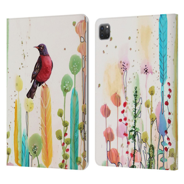 Sylvie Demers Birds 3 Scarlet Leather Book Wallet Case Cover For Apple iPad Pro 11 2020 / 2021 / 2022