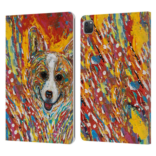 Mad Dog Art Gallery Dog 5 Corgi Leather Book Wallet Case Cover For Apple iPad Pro 11 2020 / 2021 / 2022
