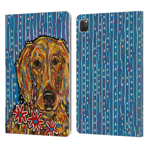Mad Dog Art Gallery Dog 5 Golden Retriever Leather Book Wallet Case Cover For Apple iPad Pro 11 2020 / 2021 / 2022