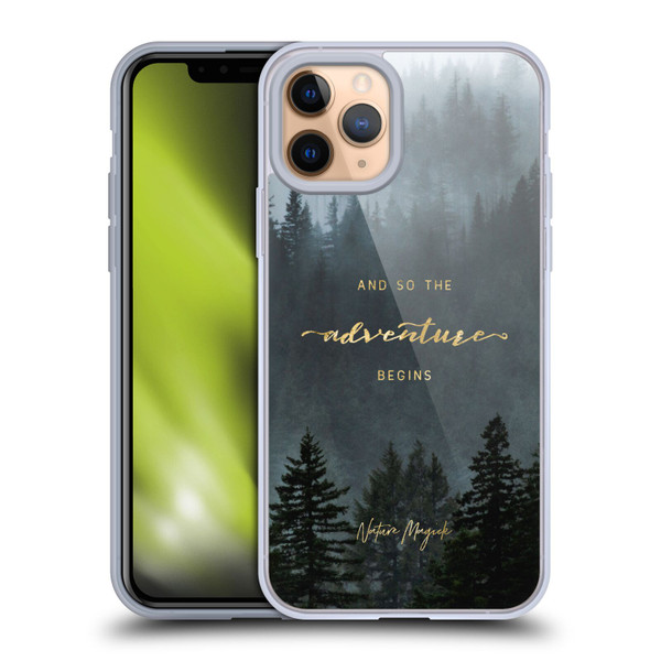 Nature Magick So The Adventure Begins Quote Trees Soft Gel Case for Apple iPhone 11 Pro