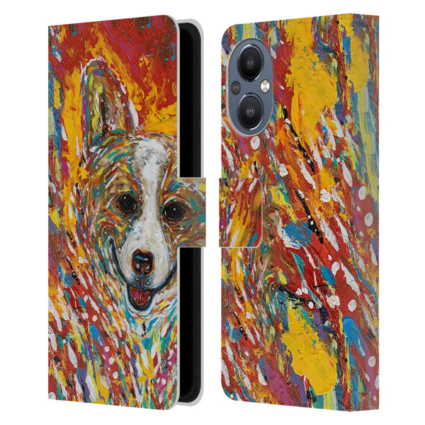 Mad Dog Art Gallery Dog 5 Corgi Leather Book Wallet Case Cover For OnePlus Nord N20 5G