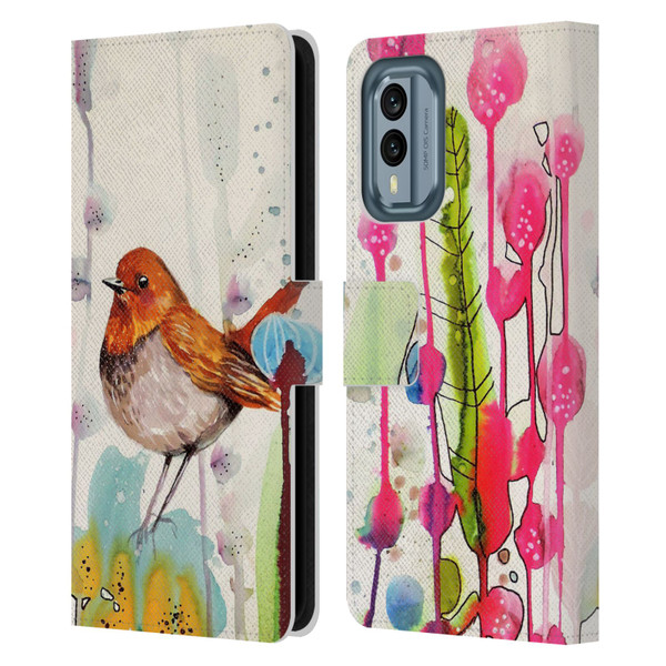 Sylvie Demers Birds 3 Sienna Leather Book Wallet Case Cover For Nokia X30